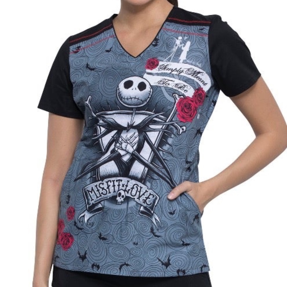 Nightmare Before Christmas Scrub Top Sz XS & L NWT